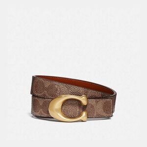 Coach Brown Leather Belt with Gold Buckle